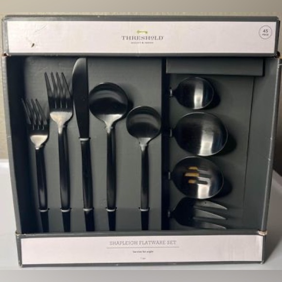 Kitchen New Threshold Shapleigh 45pc Matte Black Flatware Set Poshmark